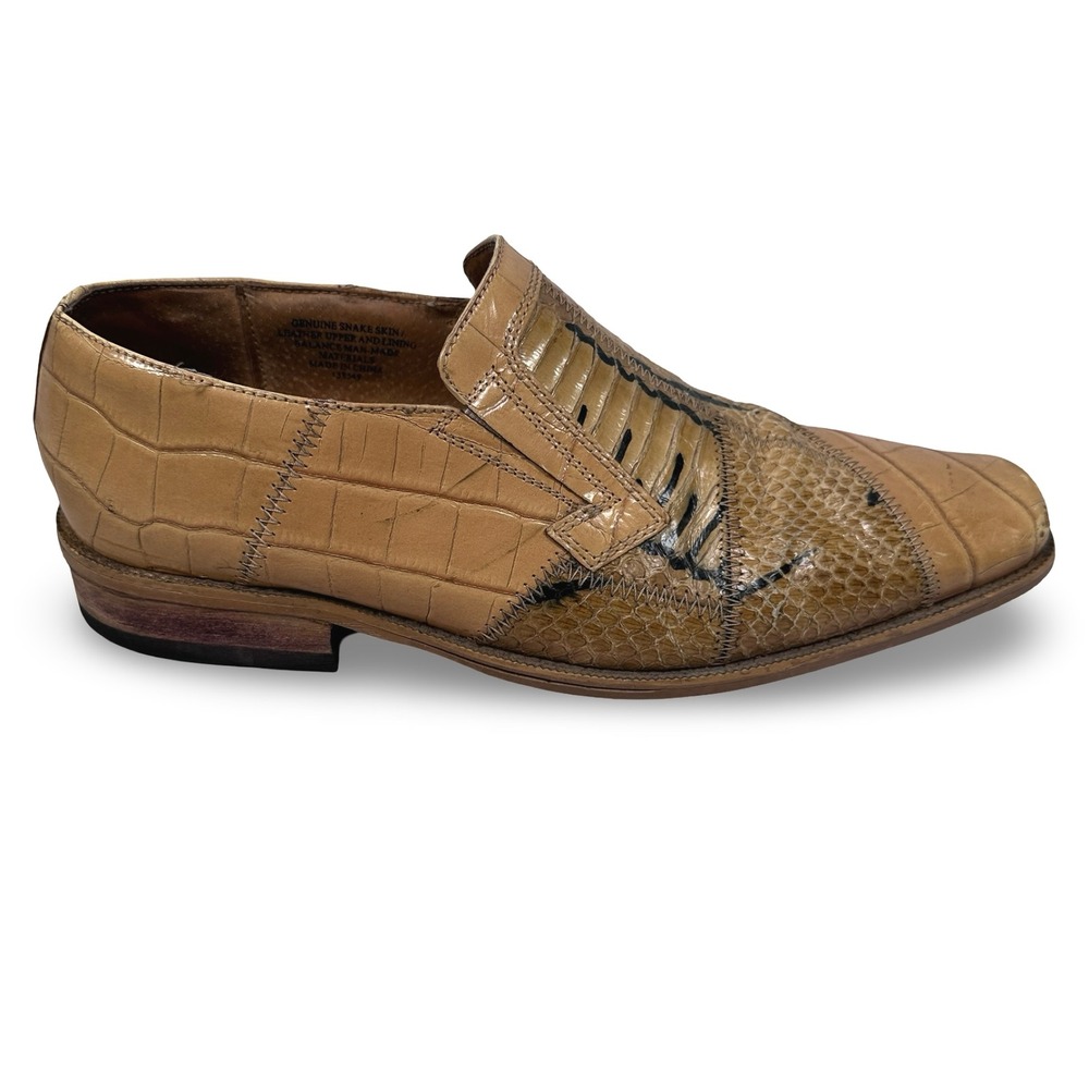 Giorgio Brutini Mens 9.5 M Genuine Snake Skin Leather Patchwork Loafers 158549